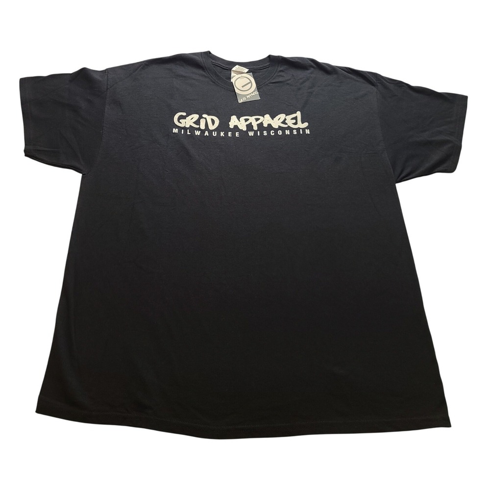 Grid Apparel Milwaukee Wisconsin T-Shirt Men's 2XL Black Gildan Ultra Cotton NWT